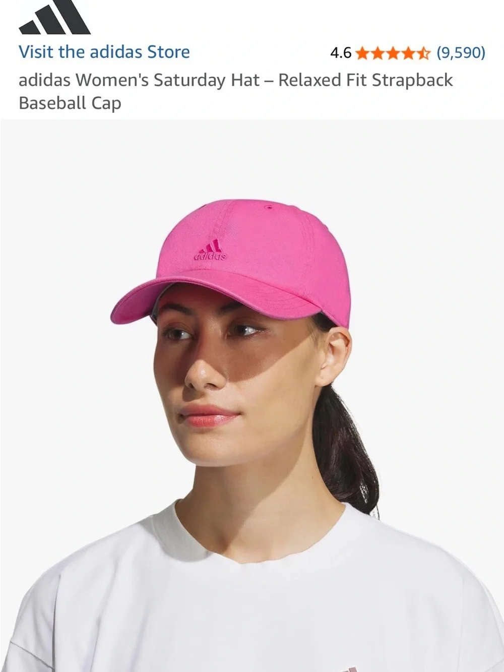 adidas Hot Pink Classic Logo Baseball Cap